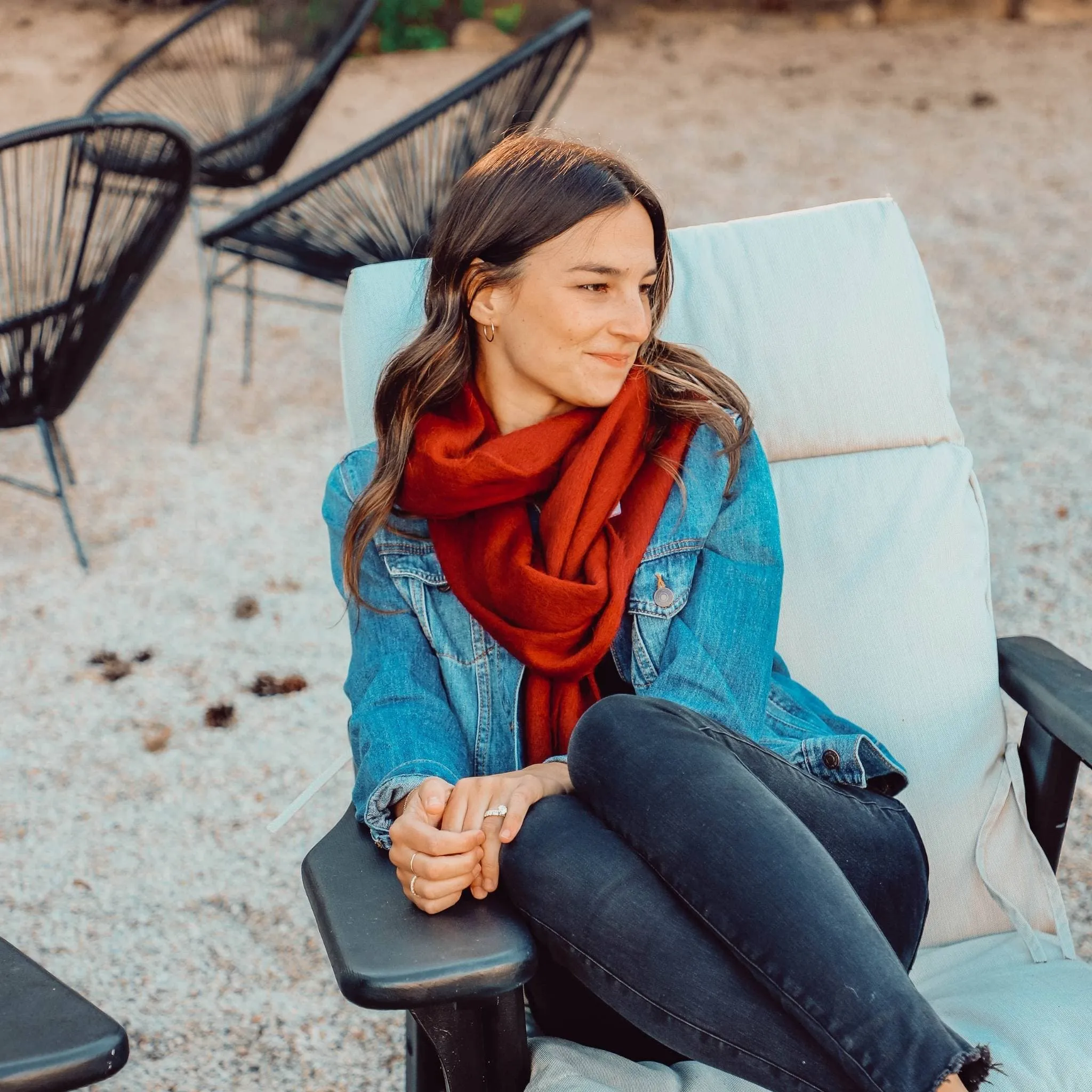 Solid Alpaca Seamless Scarf
