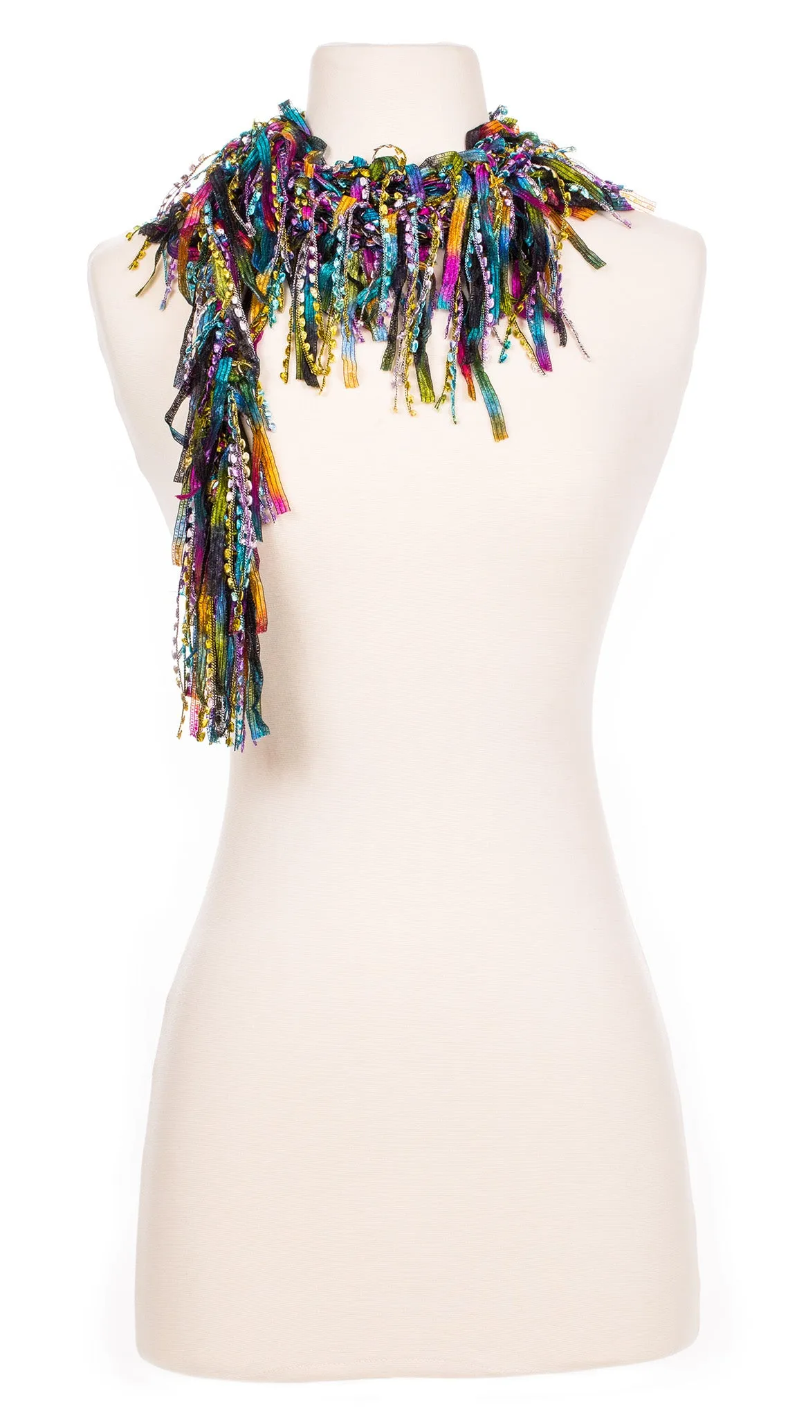 Sophisticated Rainbow Fringe Scarf