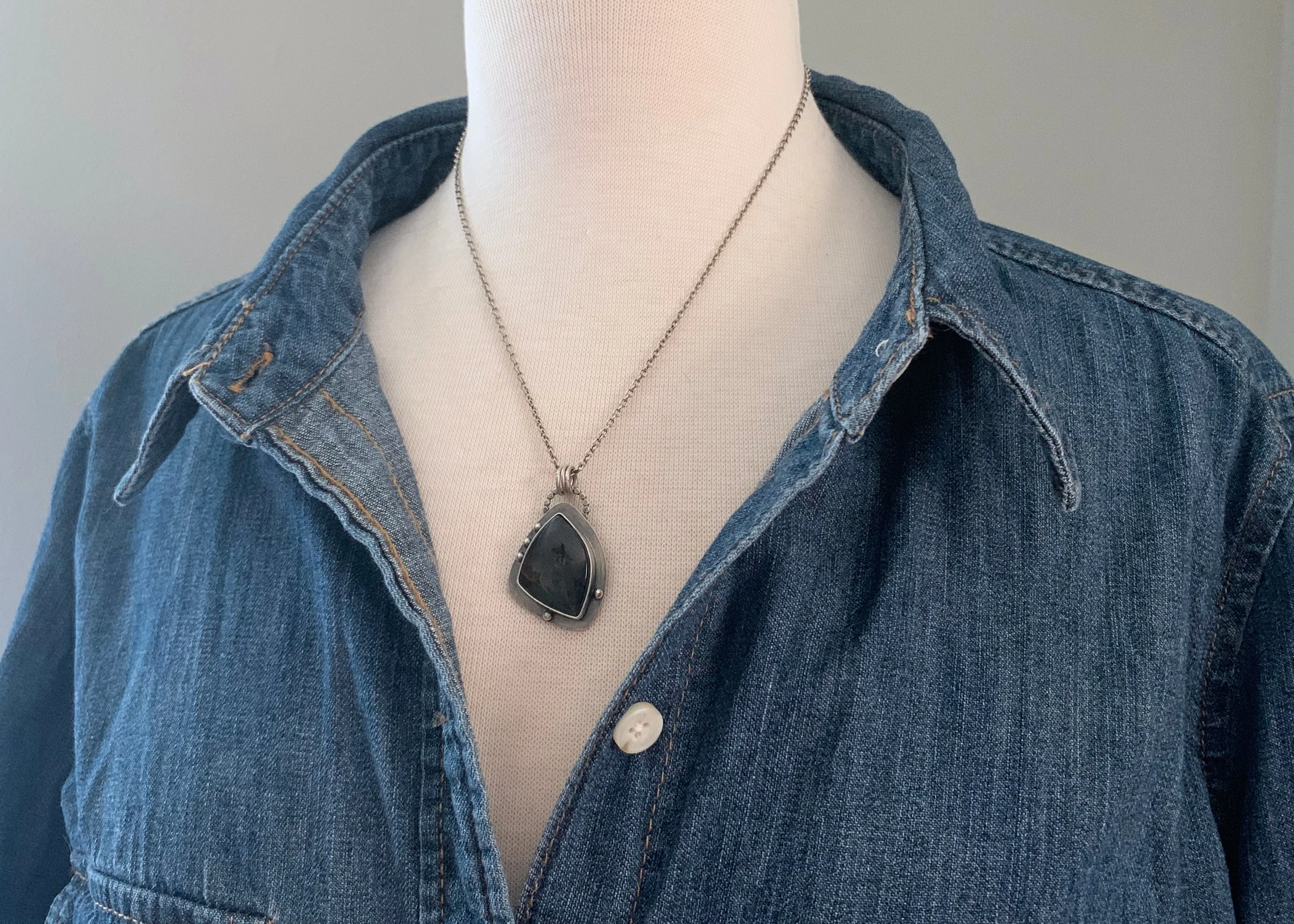Spectrolite Silver Necklace