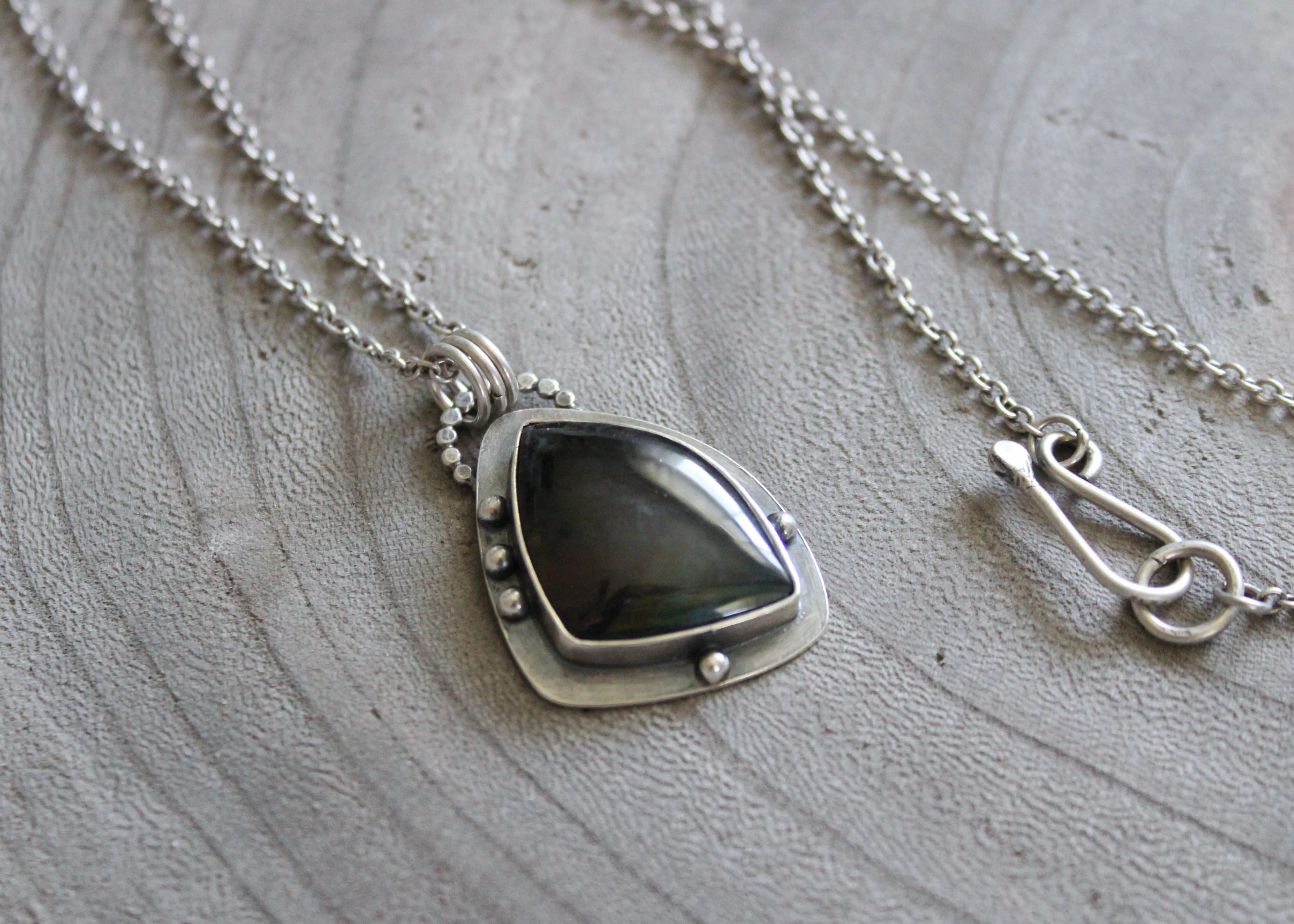 Spectrolite Silver Necklace