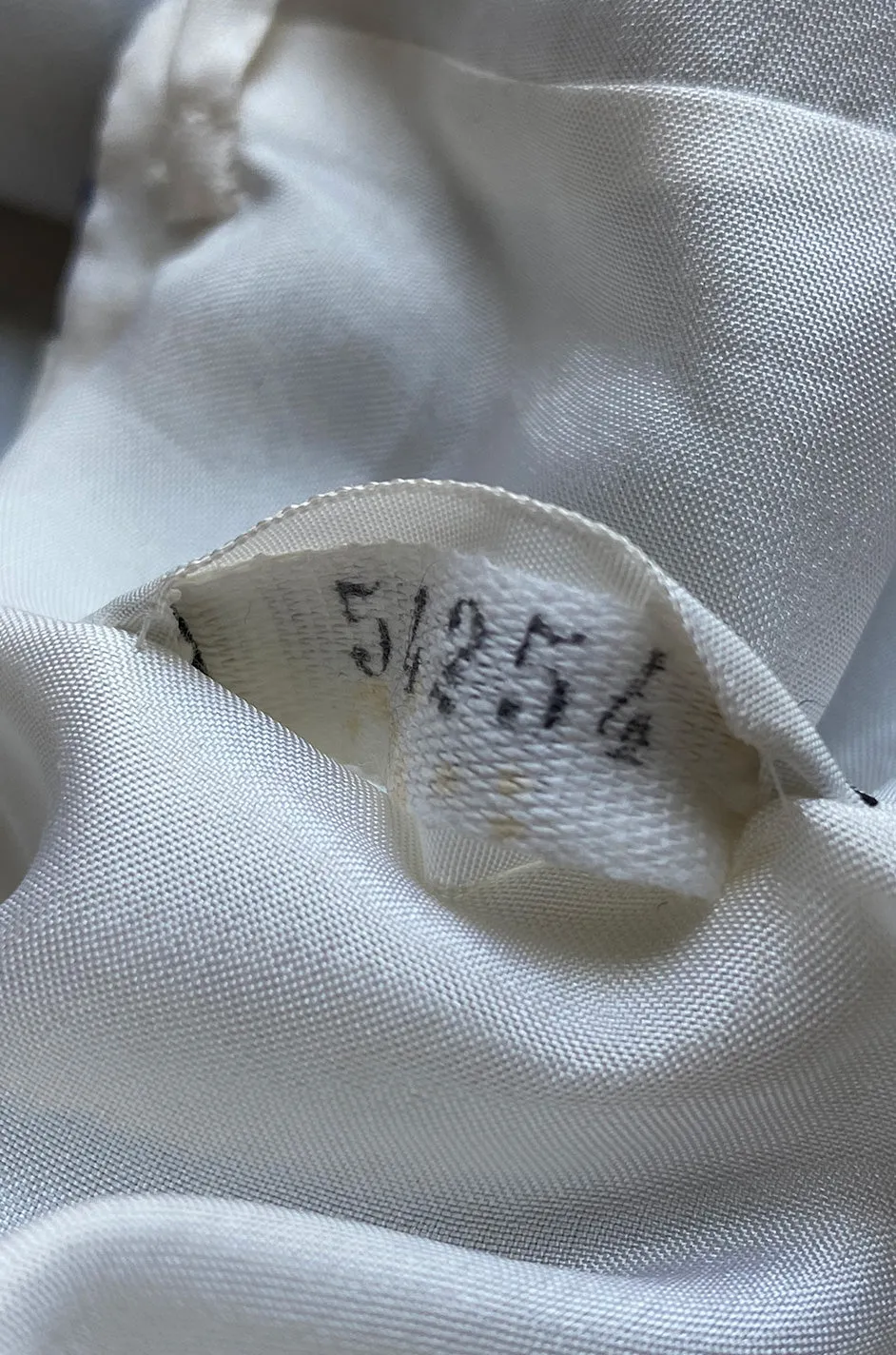 Spring 1977 Chanel Haute Couture Blue & White Silk Suit w Removable Collar