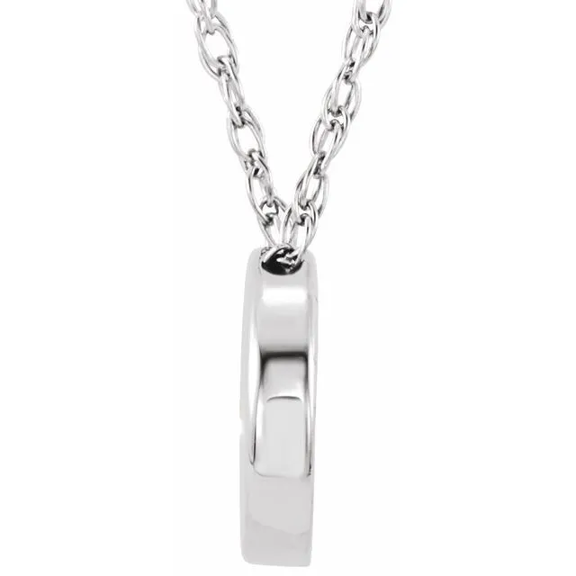 Sterling Silver 10 mm Circle 18" Necklace
