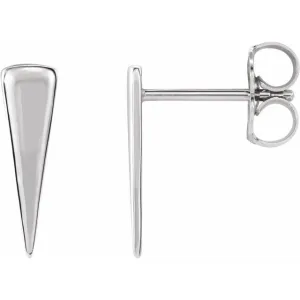 Sterling Silver 12x3.27 mm Triangle Earrings