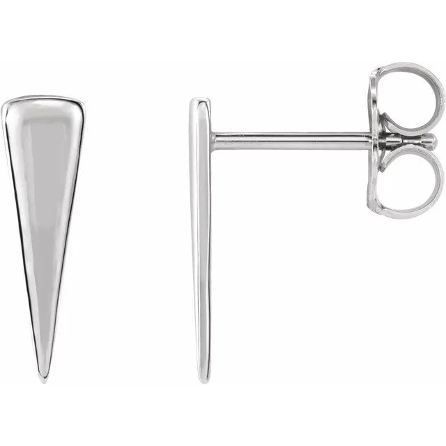 Sterling Silver 12x3.27 mm Triangle Earrings