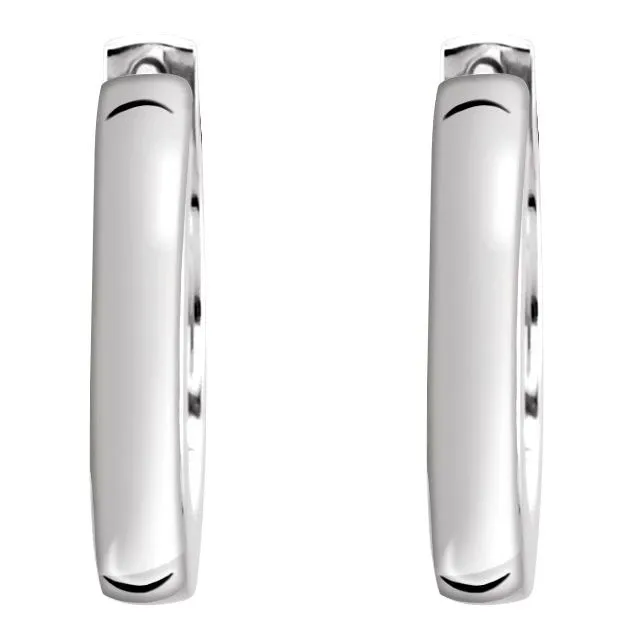 Sterling Silver 14 mm Hinged Hoop Earrings