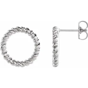 Sterling Silver 14.2 mm Circle Rope Earrings