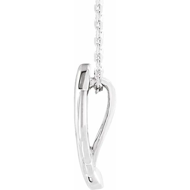 Sterling Silver 14.5x7.2 mm Leaf 16-18" Necklace