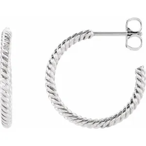 Sterling Silver 17 mm Rope Hoop Earrings