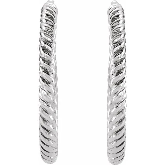 Sterling Silver 17 mm Rope Hoop Earrings