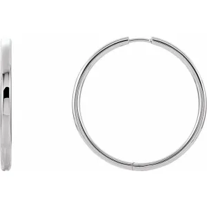 Sterling Silver 24 mm Hinged Hoop Earrings