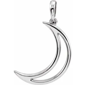 Sterling Silver 25.7x4.7 mm Crescent Moon Pendant