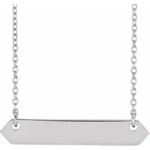 Sterling Silver 33x6 mm Geometric 16-18" Necklace