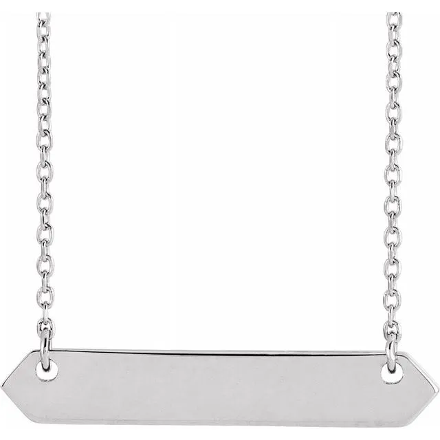 Sterling Silver 33x6 mm Geometric 16-18" Necklace