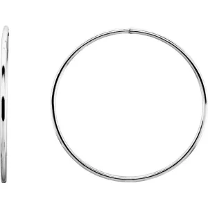 Sterling Silver 45 mm Endless Hoop Tube Earrings