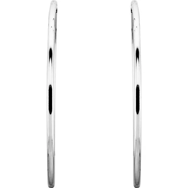Sterling Silver 45 mm Endless Hoop Tube Earrings