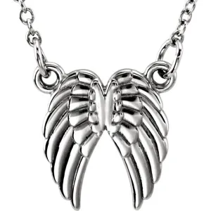 Sterling Silver Angel Wings 16-18" Necklace