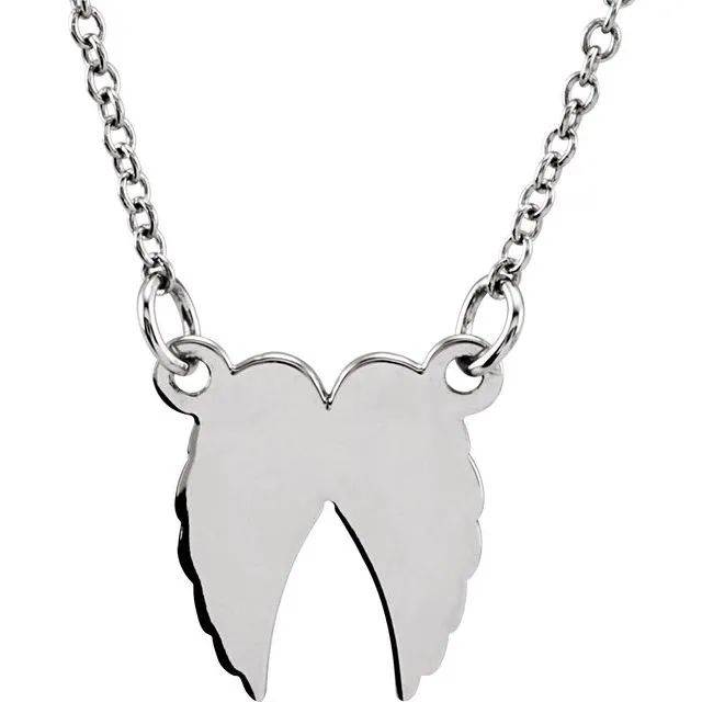 Sterling Silver Angel Wings 16-18" Necklace