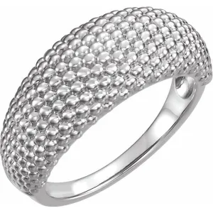 Sterling Silver Beaded Dome Ring