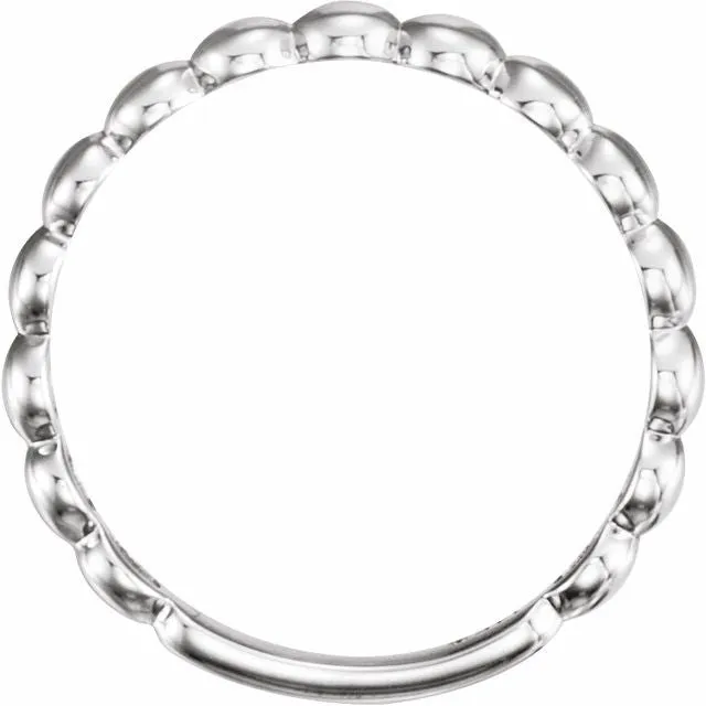 Sterling Silver Beaded Stackable Ring