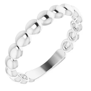 Sterling Silver Beaded Stackable Ring