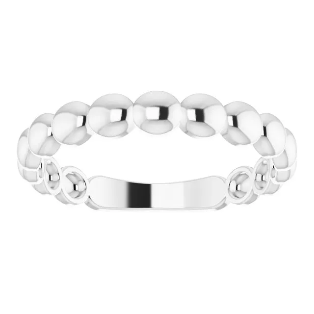 Sterling Silver Beaded Stackable Ring