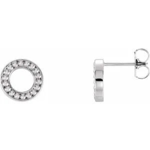 Sterling Silver Beaded Stud Earrings