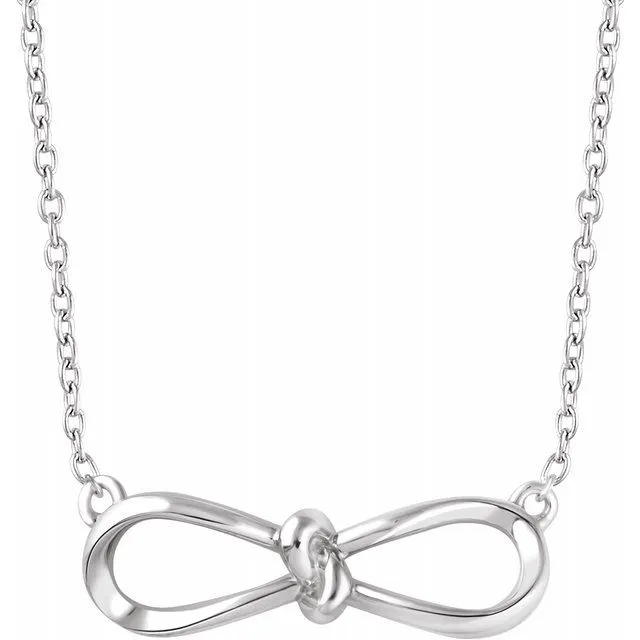 Sterling Silver Bow 18" Necklace