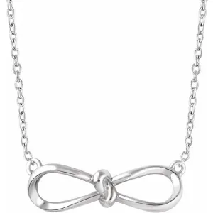 Sterling Silver Bow 18" Necklace