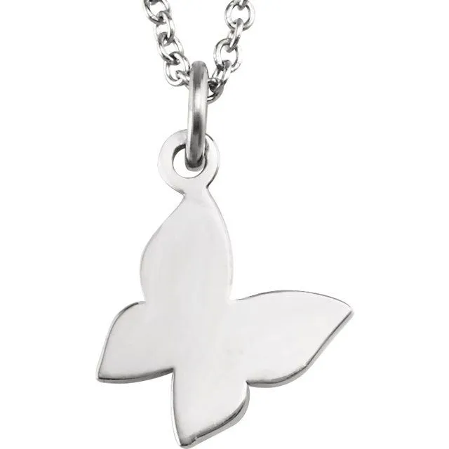 Sterling Silver Butterfly 16-18" Necklace