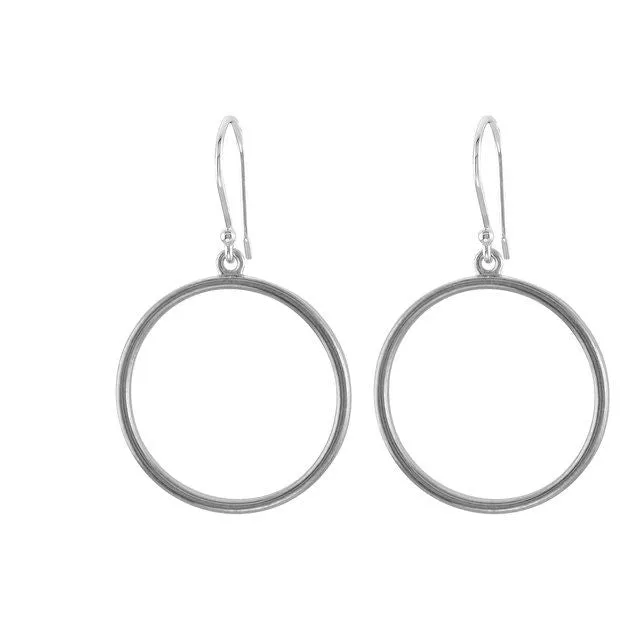 Sterling Silver Circle Shaped Earrings