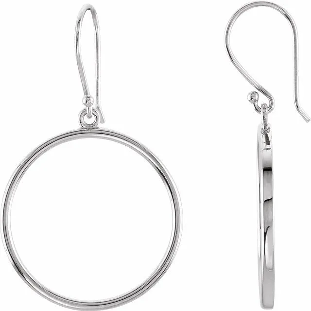 Sterling Silver Circle Shaped Earrings