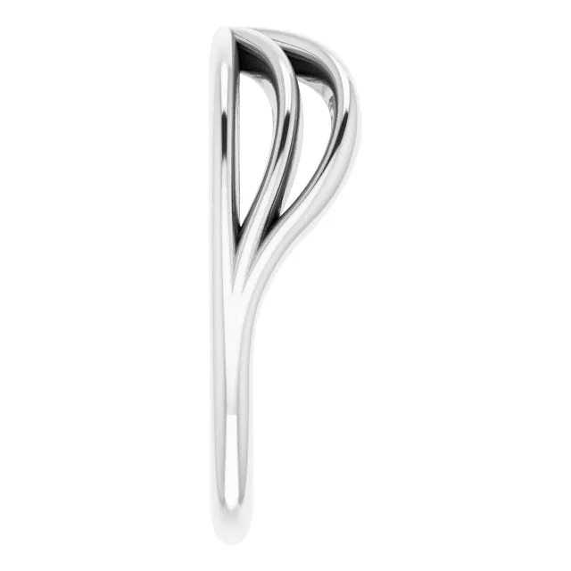 Sterling Silver Crown "V" Ring
