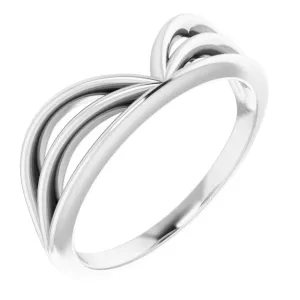 Sterling Silver Crown "V" Ring