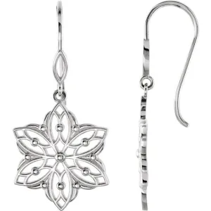 Sterling Silver Decorative Dangle Earrings