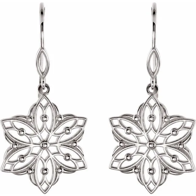 Sterling Silver Decorative Dangle Earrings