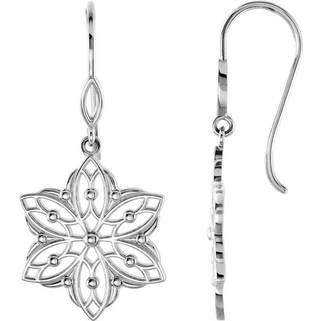 Sterling Silver Decorative Dangle Earrings