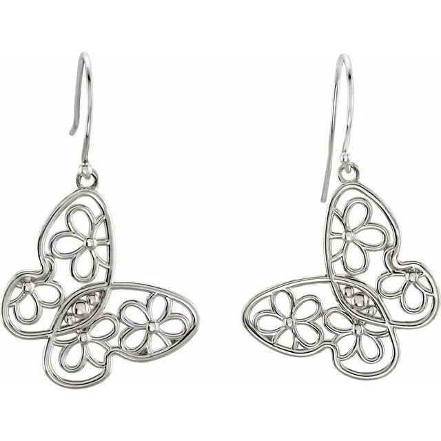 Sterling Silver Floral-Inspired Earrings