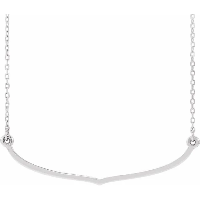 Sterling Silver Freeform Bar 16-18" Necklace