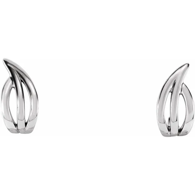 Sterling Silver Freeform J-Hoop Earrings