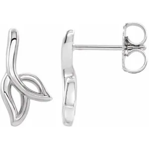 Sterling Silver Freeform Leaf Earrings