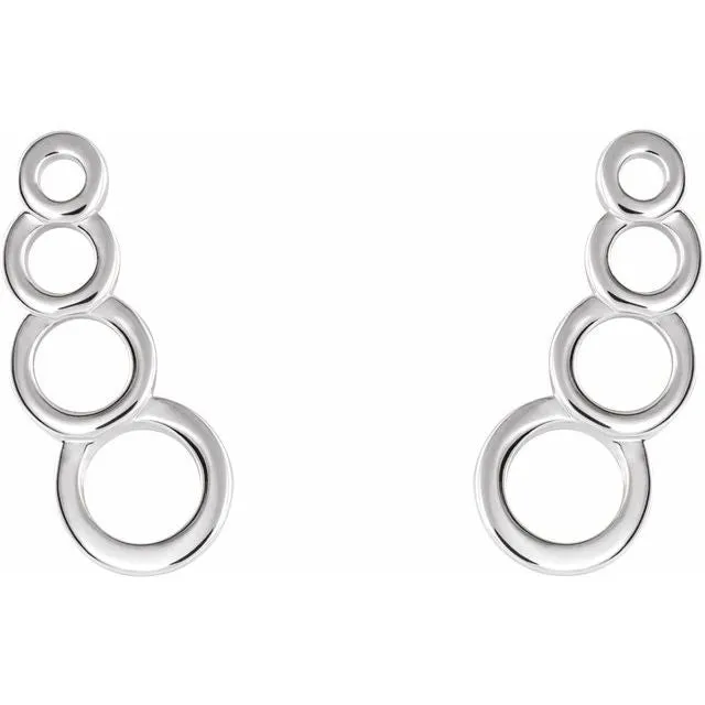 Sterling Silver Geometric Ear Climbers
