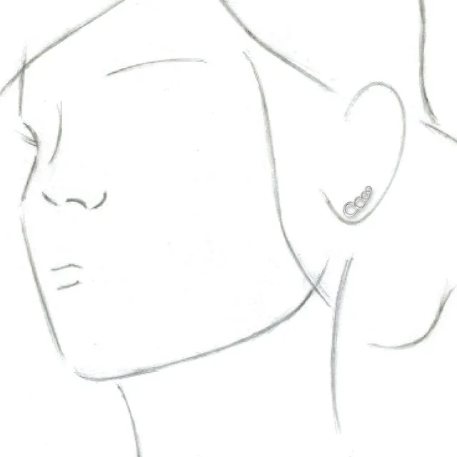 Sterling Silver Geometric Ear Climbers