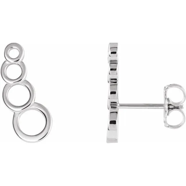 Sterling Silver Geometric Ear Climbers