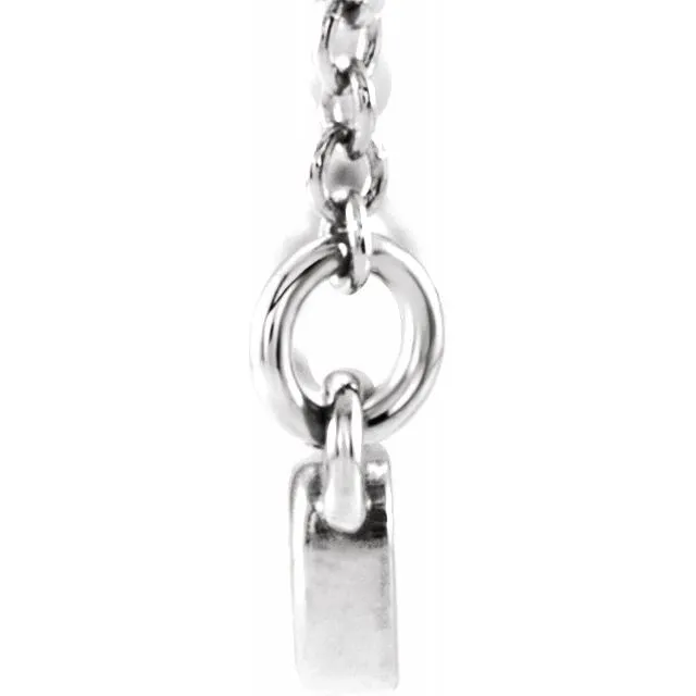 Sterling Silver Heart Bar 16-18" Necklace