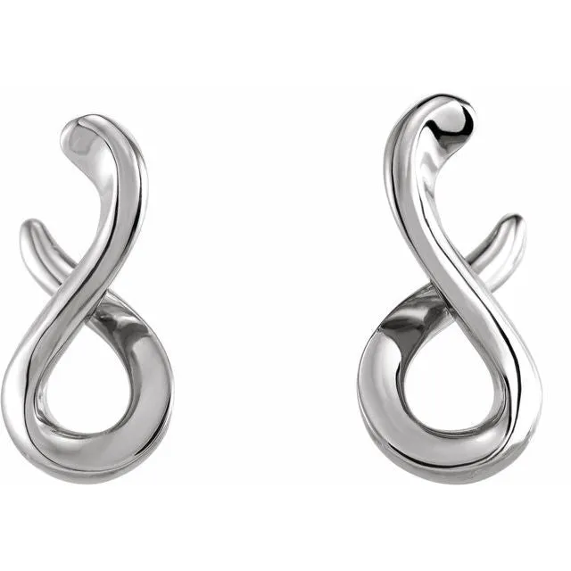 Sterling Silver Infinity-Inspired Drop Earrings