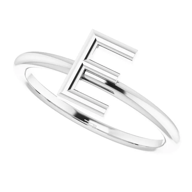Sterling Silver Initial E Ring