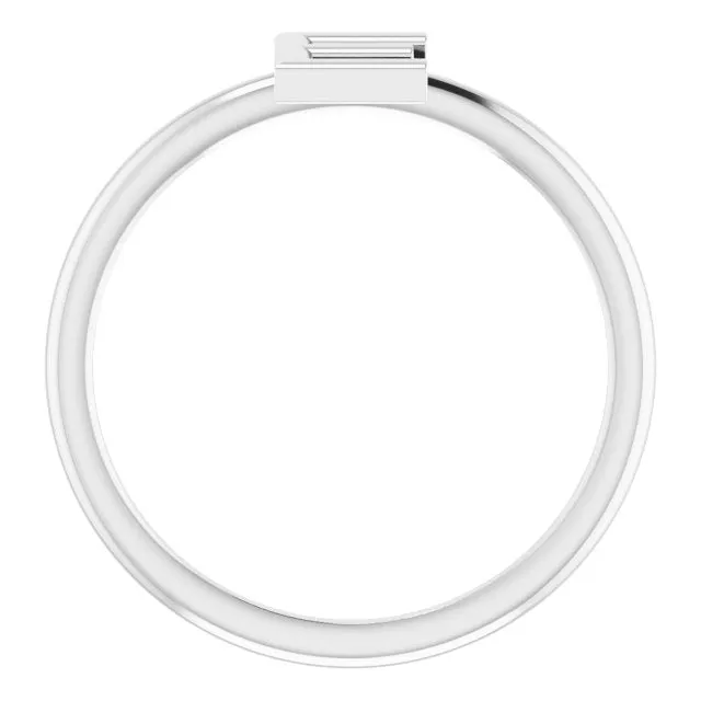 Sterling Silver Initial E Ring
