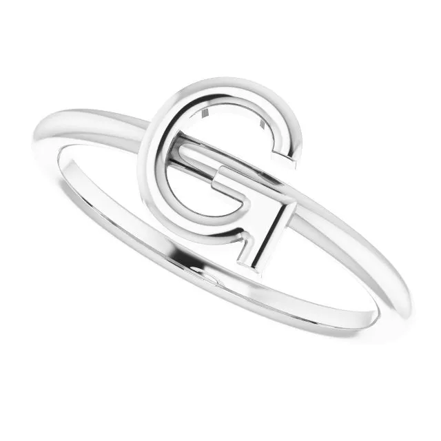 Sterling Silver Initial G Ring