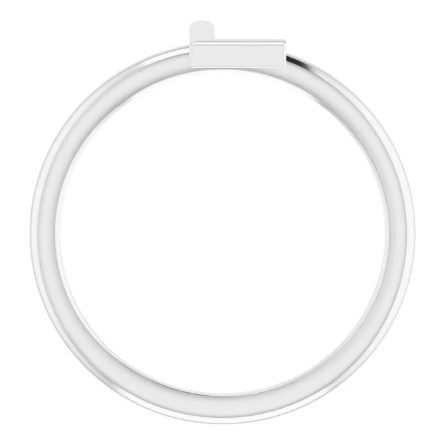 Sterling Silver Initial L Ring