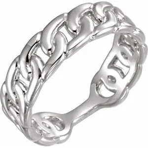 Sterling Silver Interlocking Stackable Link Ring